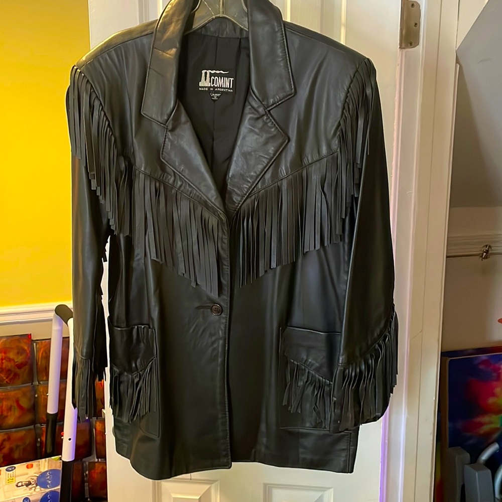 Women’s Argentinian leather fringe jacket